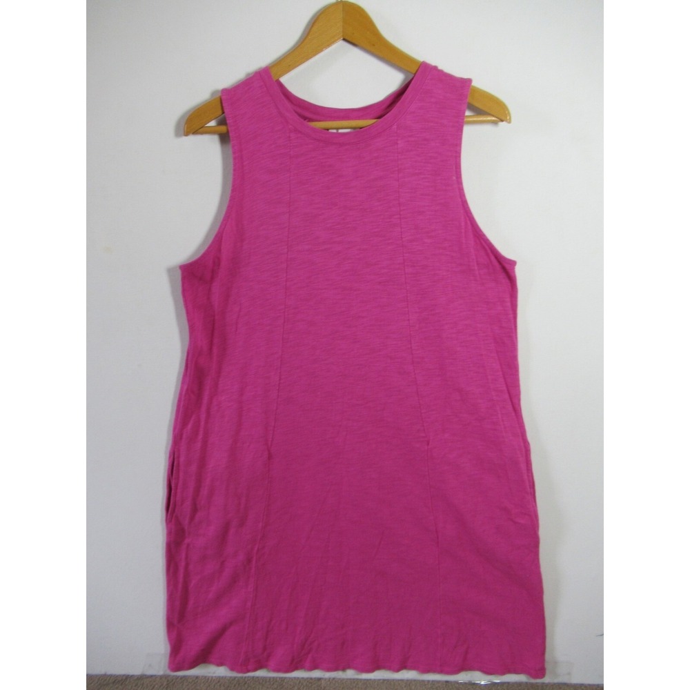 J Jill Pocket Tank Dress Women Large Pink Sleeveless Cotton/Modal Rayon